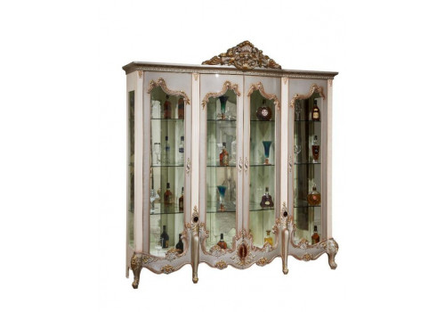 Витрина 4-дверная Шанель 3911, слоновая кость