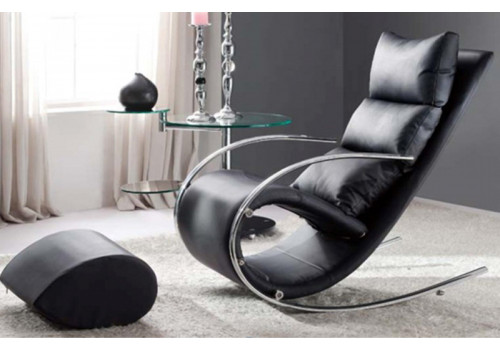 Кресло-качалка S001 MK-5503-BL с пуфом