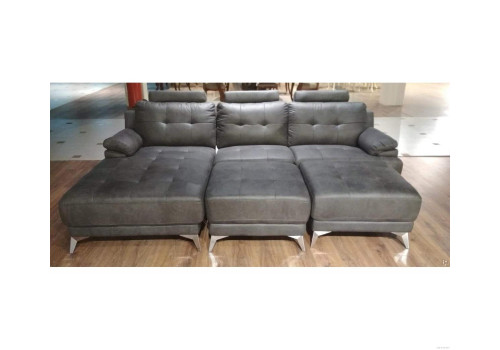 Диван  MK-4710-GRF 3-местный с правой  оттоманкой