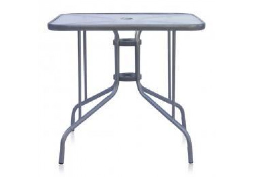 Стол 80х80 silver metallic