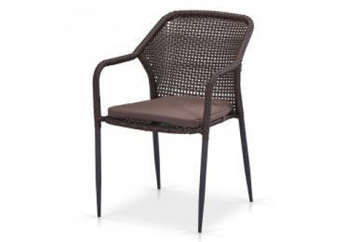 Плетеный стул Y35B-W2390 Brown с подушкой