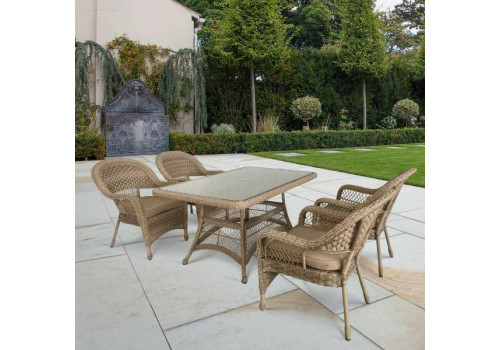 Комплект плетеной мебели T130Bg/Y130Bg-150x90 Beige/Beige 4Pcs