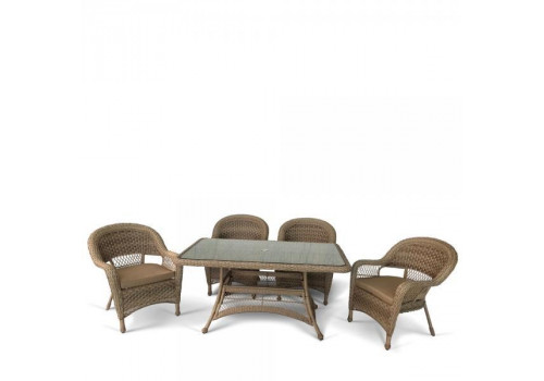 Комплект плетеной мебели T130Bg/Y130Bg-150x90 Beige/Beige 4Pcs