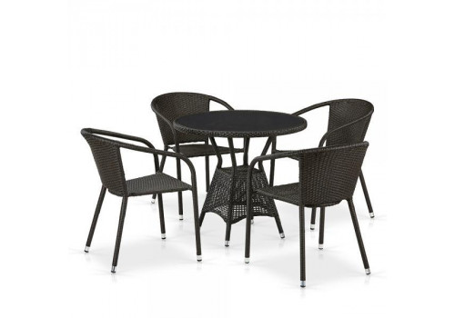 Комплект плетеной мебели T707ANS/Y137C-W53 4Pcs Brown