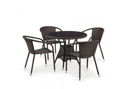 Комплект плетеной мебели T197ANS-W53/Y137C-W53 Brown 4Pcs