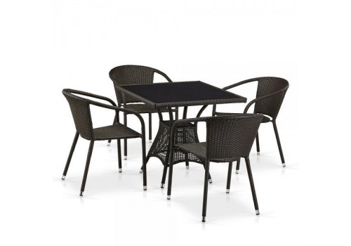 Комплект плетеной мебели T197BNS-W53/Y137C-W53 Brown 4Pcs