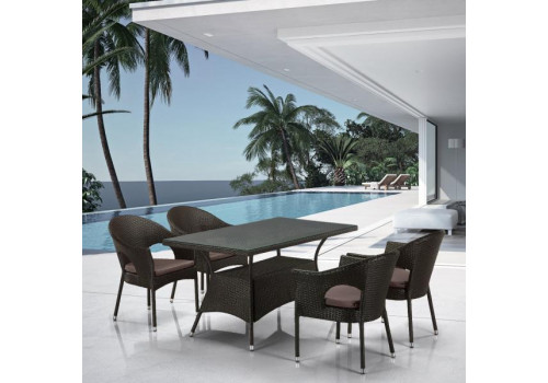 Комплект плетеной мебели T198A/Y97B-W53 4 Pcs Brown