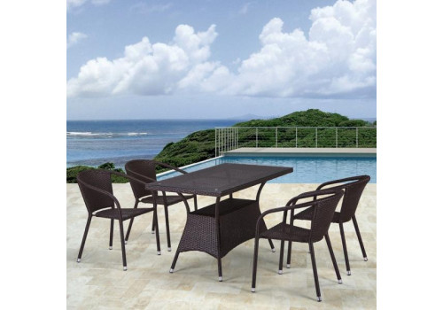Комплект плетеной мебели T198D/Y137C-W53 Brown 4Pcs