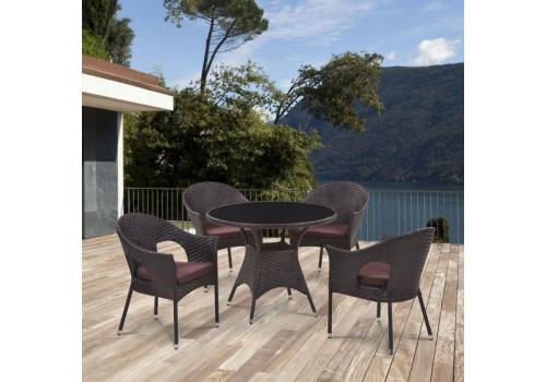 Комплект плетеной мебели T190B-1/Y97B Brown 4Pcs