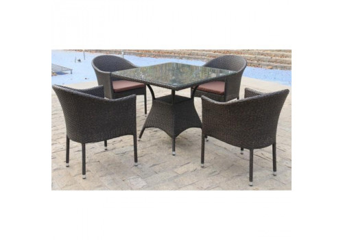 Обеденный комплект плетеной мебели T190B/Y350A-W53 Brown (4+1)