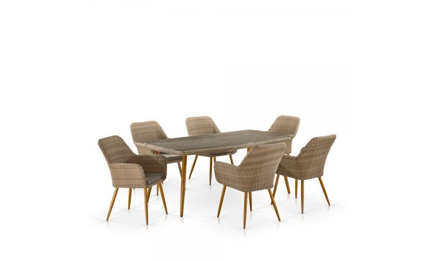 Комплект плетеной мебели T360B/Y360B-W65 Light Brown 4Pcs