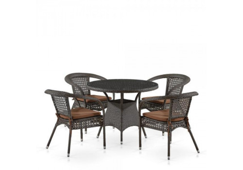 Комплект плетеной мебели Лион-1A T220CT/Y32-W53 Brown 4Pcs (4+1)