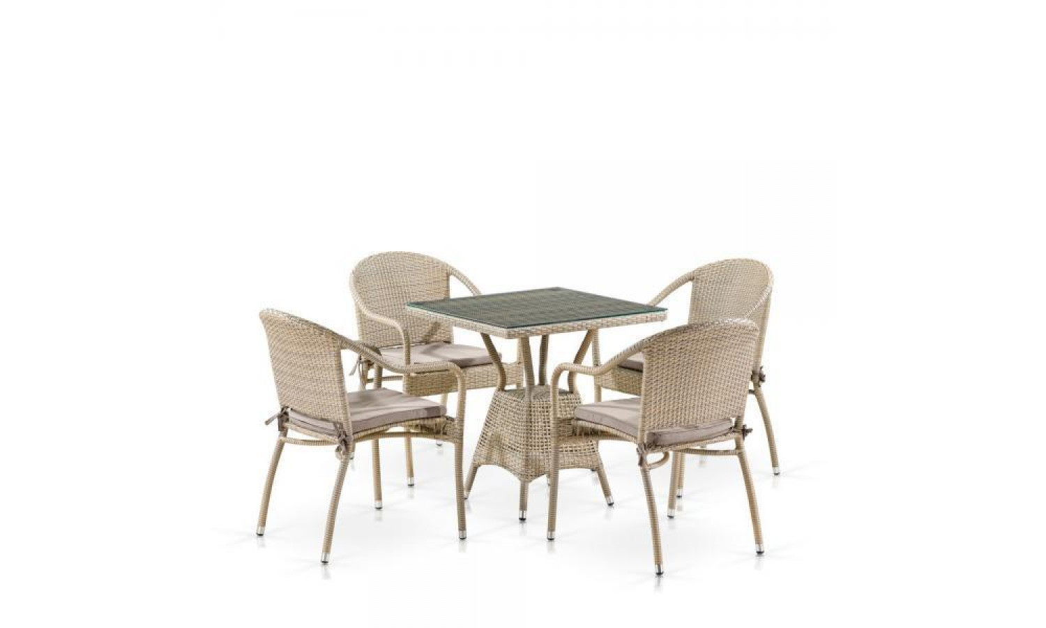 Комплект плетеной мебели T706/Y480C-W85 Latte (4+1)
