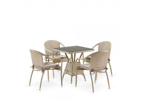 Комплект плетеной мебели T706/Y480C-W85 Latte (4+1)