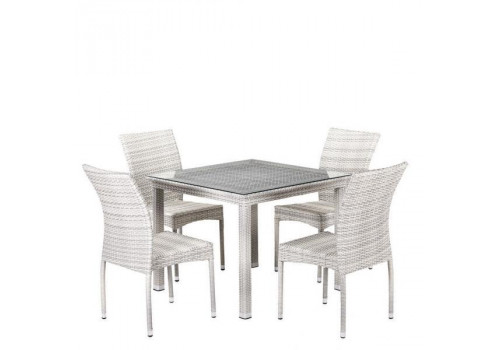 Комплект плетеной мебели T257A/Y380-W85-90x90 4Pcs Latte