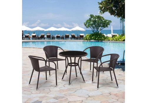 Комплект плетеной мебели T282ANT/Y137C-W53 Brown 4Pcs