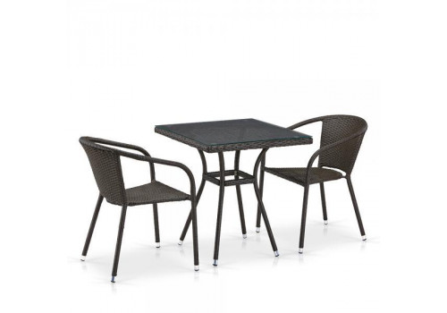 Комплект плетеной мебели T282BNT/Y137C-W53 Brown 2Pcs