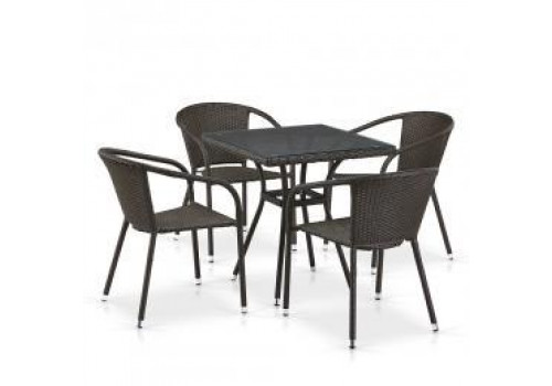 Комплект плетеной мебели T282BNT/Y137C-W53 Brown 4Pcs