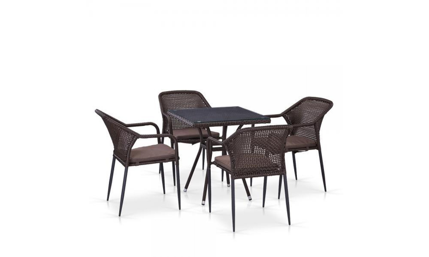 Комплект мебели из иск. ротанга T282BNT/Y35B-W2390 Brown (4+1)