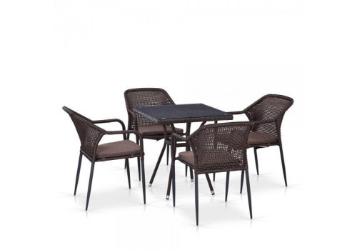 Комплект мебели из иск. ротанга T282BNT/Y35B-W2390 Brown (4+1)