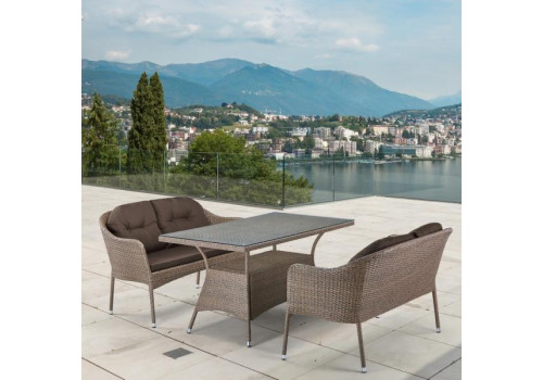 Комплект плетеной мебели T198B/S54B-W56 Light brown