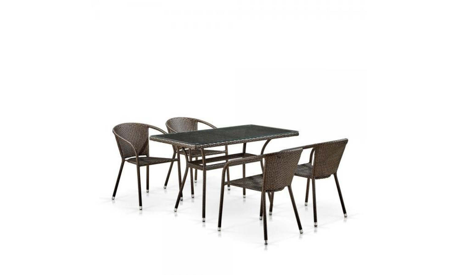 Комплект плетеной мебели T286A/Y137C-W53 Brown (4+1)
