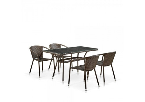 Комплект плетеной мебели T286A/Y137C-W53 Brown (4+1)