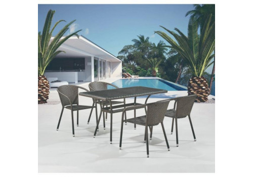 Комплект плетеной мебели T286A/Y137C-W53 Brown (4+1)