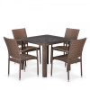 Комплект плетеной мебели T341B/Y376-W773-90x90 4Pcs Brown