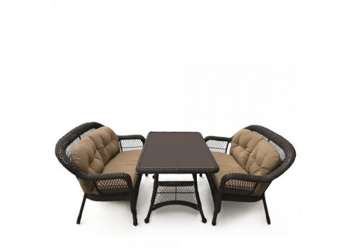 Комплект плетеной мебели T130Br/LV520-1 Brown/Beige 4Pcs