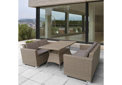 Комплект плетеной мебели T198B/S52B-W56 Light brown