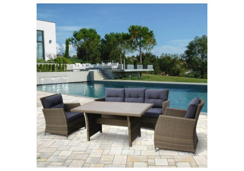 Комплект плетеной мебели с диваном AFM-308B Beige/Grey