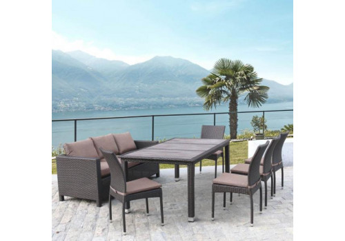 Комплект плетеной мебели T347/S65A/Y380A-W53 Brown (8+1)