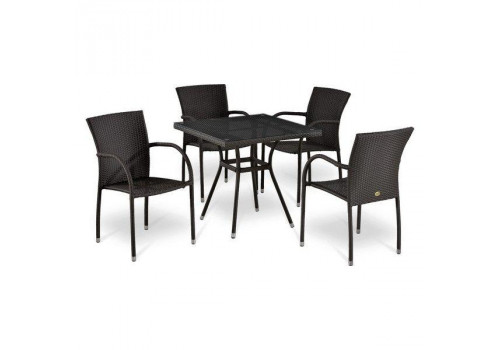 Комплект плетеной мебели T283BNT-W2390/Y282A-W52 Brown 4Pcs