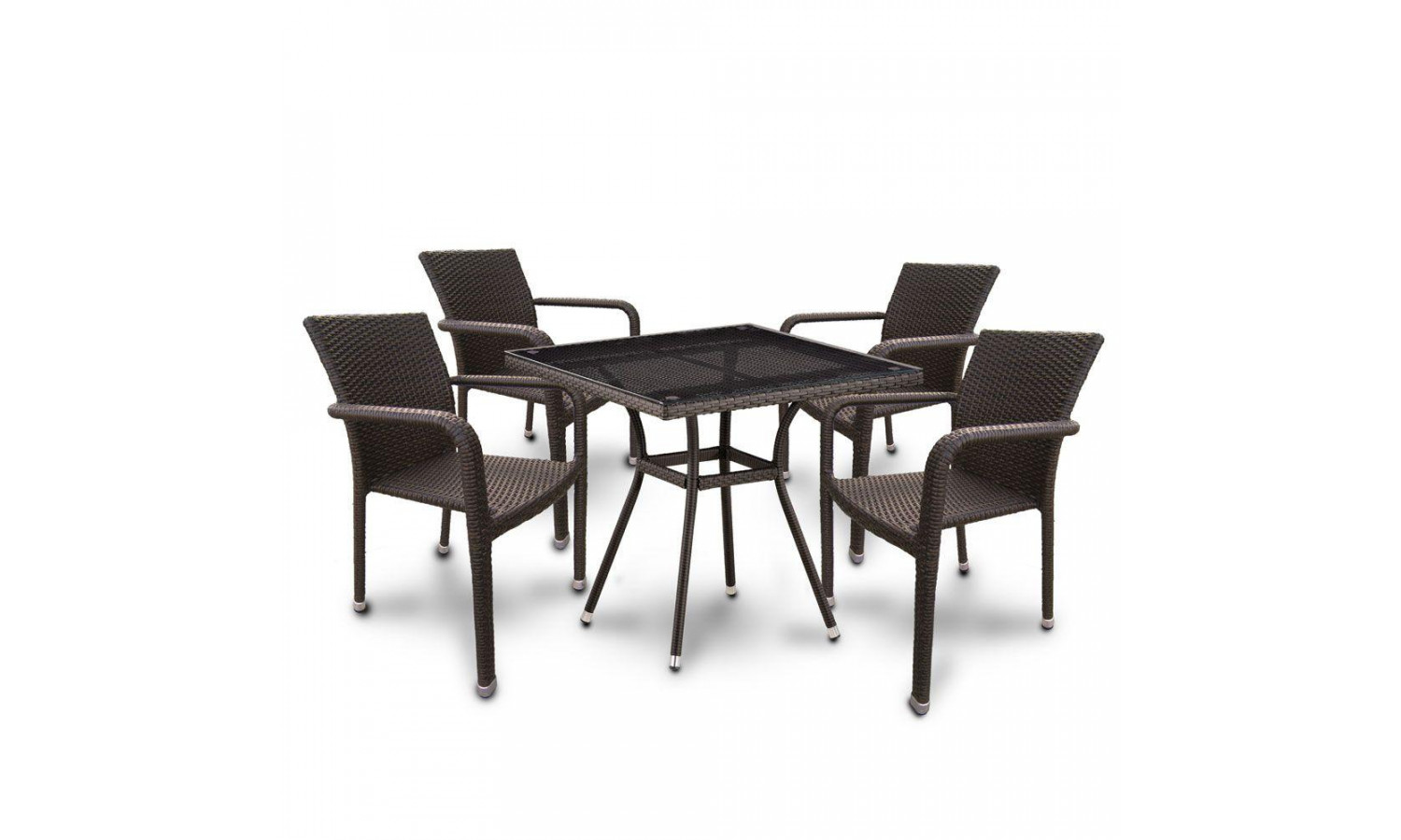 Комплект плетеной мебели T283BNT-W2390/A2001B-W53 Brown 4Pcs