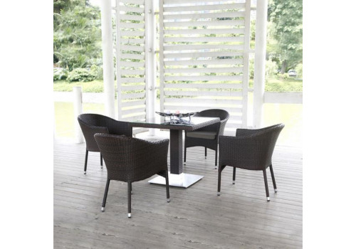 Комплект плетеной мебели T606SWT/Y350B-W53 Brown 4Pcs