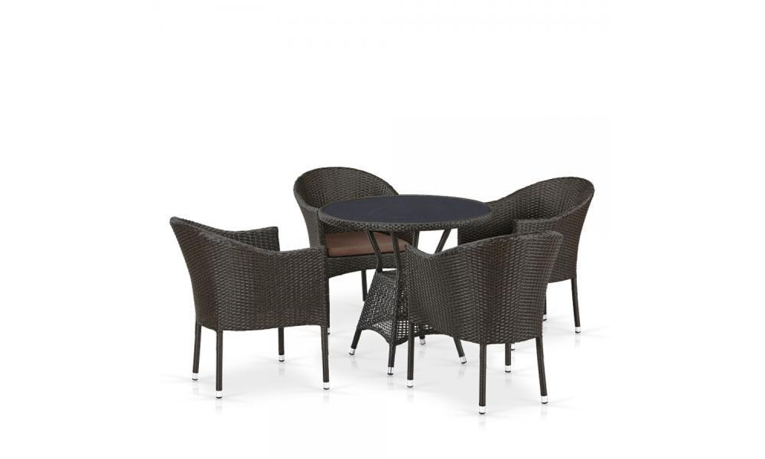 Комплект плетеной мебели T707ANS/Y350-W53 4Pcs Brown