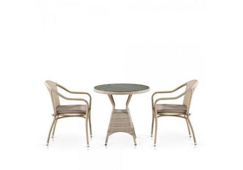 Комплект плетеной мебели T705ANT/Y480C-W85 Latte 2Pcs