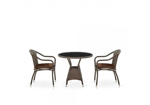 Комплект плетеной мебели T707ANS/Y480A-W53 Brown 2Pcs