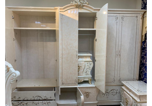 Шкаф 6-дверный ТЕОДОРА TEODORA 3868, слоновая кость