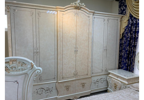 Шкаф 6-дверный ТЕОДОРА TEODORA 3868, слоновая кость