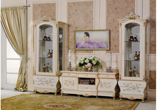 Гостиная  Теодора TEODORA 3868 , с 2-дверной витриной, беж