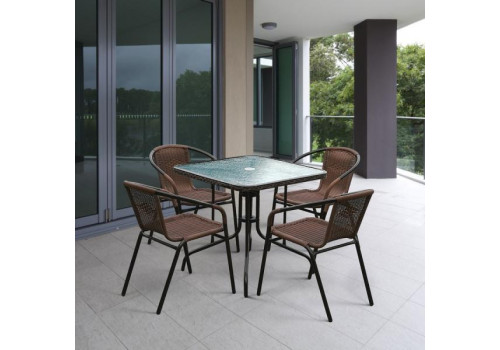 Комплект мебели Николь-2A TLH-037AR3/080SR-80х80 Cappuccino (4+1)