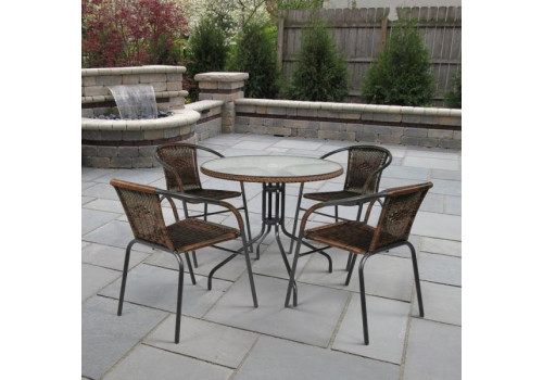 Комплект плетеной мебели Николь-1B TLH-037BR2/087-D80 Brown 4Pcs