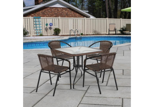 Комплект мебели Николь-2B TLH-037BR2/080SR-80х80 Brown (4+1)