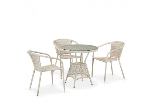 Комплект плетеной мебели T705ANT/Y137C-W85 3Pcs Latte
