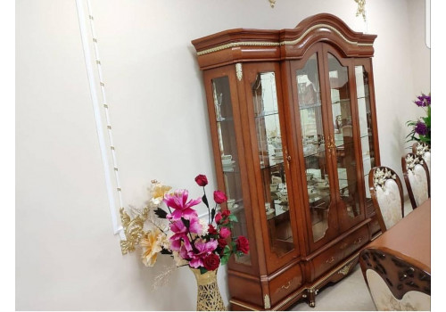 Витрина 4-дверная ВАЛЕНСИЯ VALENSIA 3919, орех