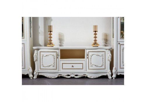 Гостиная Джоконда Люкс крем (ТВ тумба, пенал пр. и лев.)