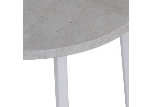 Стол Next круглый раскладной 90-120x90x76,5см, Бетон Лайт, белый