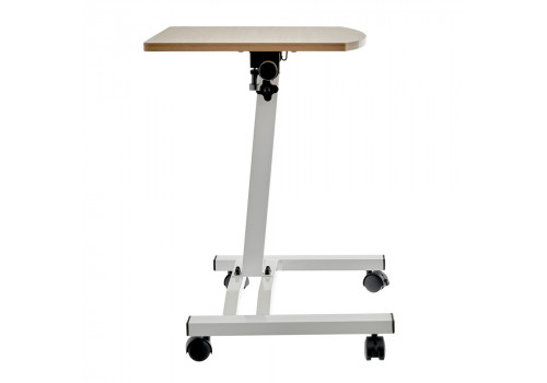 Стол многофункциональный на колёсах, 48x40 см, «РОЛЕТ», 1 ножка, регул.высота, мдф, металл, св. дерево, белый